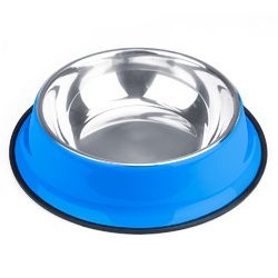 72oz. Blue Stainless Steel Dog Bowl