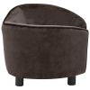 Dog Sofa Brown 27.2"x19.3"x15.7" Plush