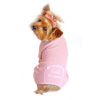 Sweet Dreams Dog Pajamas Pink Thermal