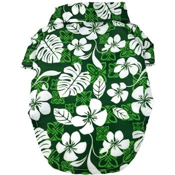 Dog Hawaiian Camp Shirt Tropical Green